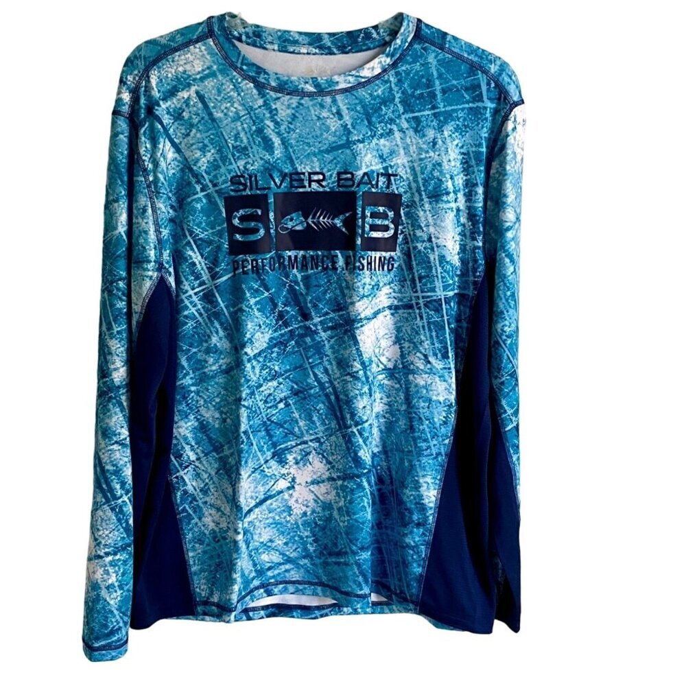 Silver Bait Performance Fishing Long Sleeve Shirt Men's Large NEW